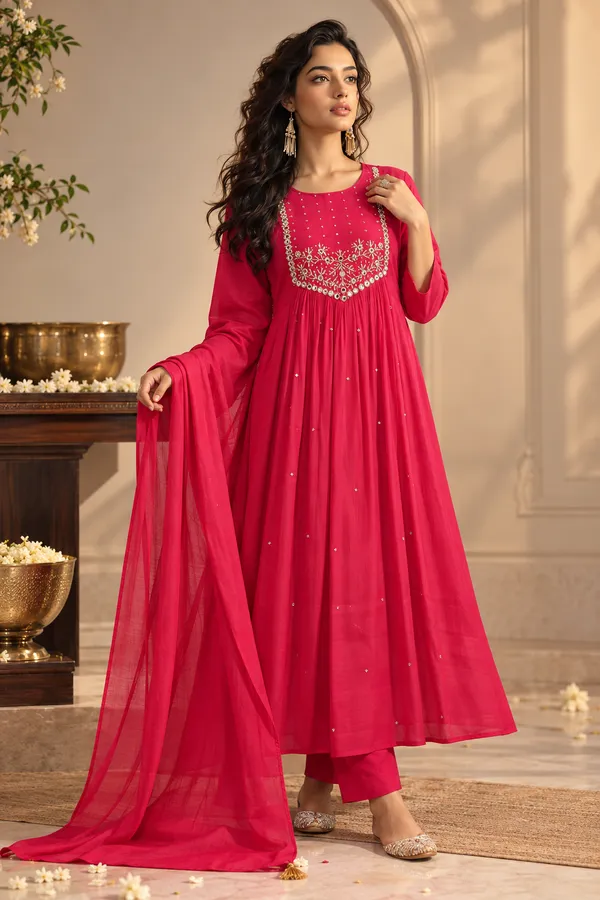 Pink_Cotton_3_Piece_Co-Ord_Set_For_Women