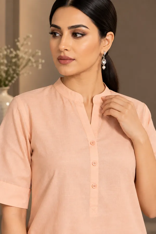 Peach_Cotton_Pathani_Set_For_Women