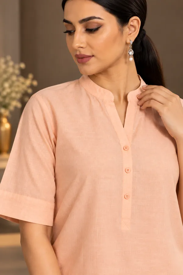 Peach_Cotton_Pathani_Set_For_Women
