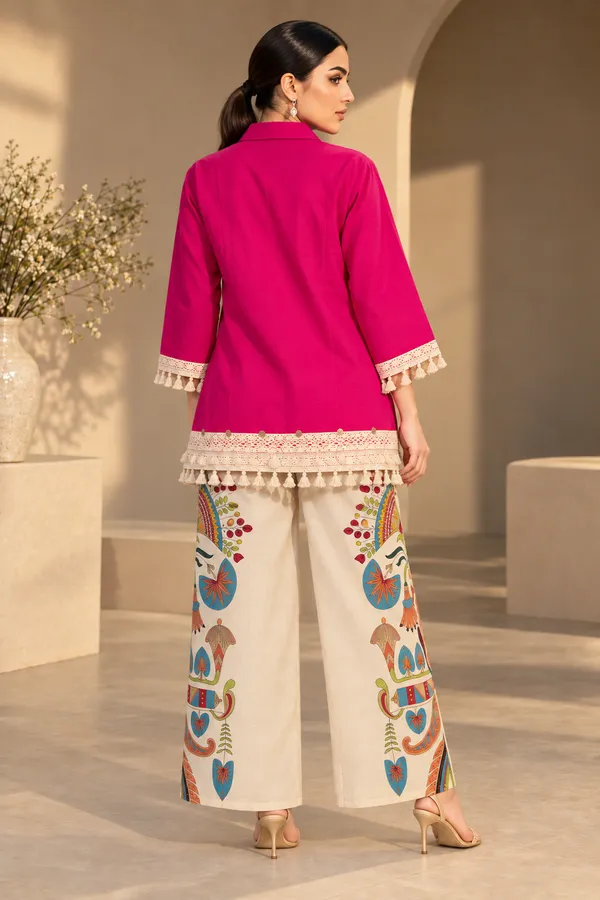 Pink_Cotton_Short_Kurta_Pant_Set_For_Women