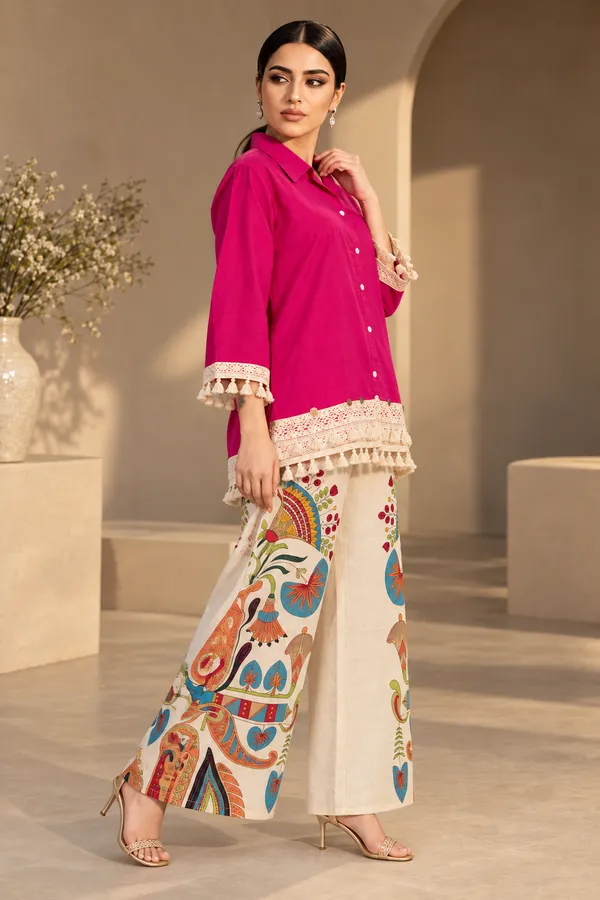 Pink_Cotton_Short_Kurta_Pant_Set_For_Women