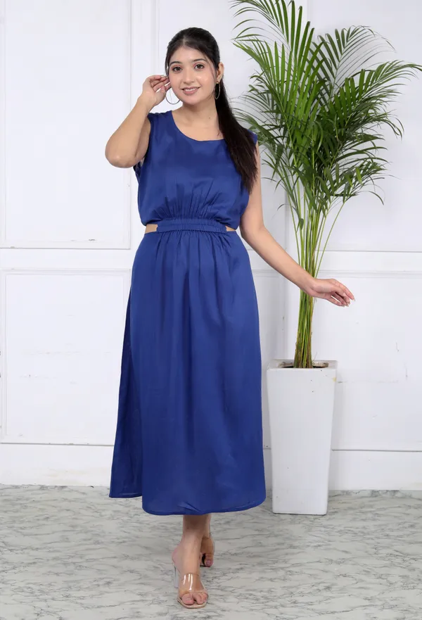 Blue_Trendy_Off-Shoulder_Gown_For_Women