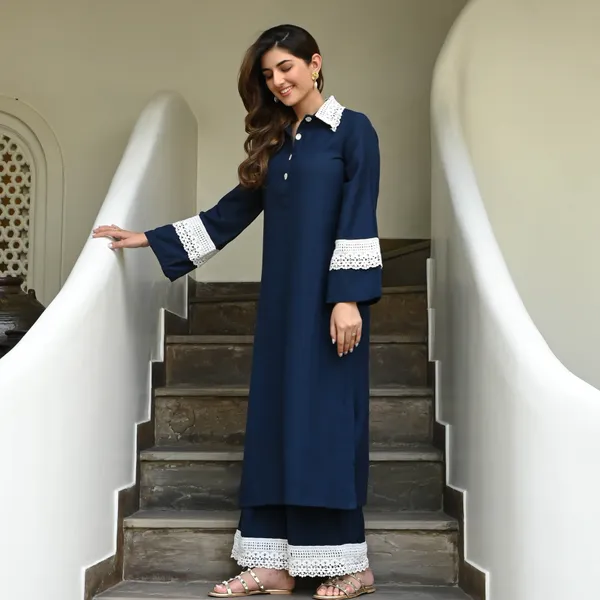 Blue_Rayon_Ethnic_Kurta_And_Pant_Set_For_Women