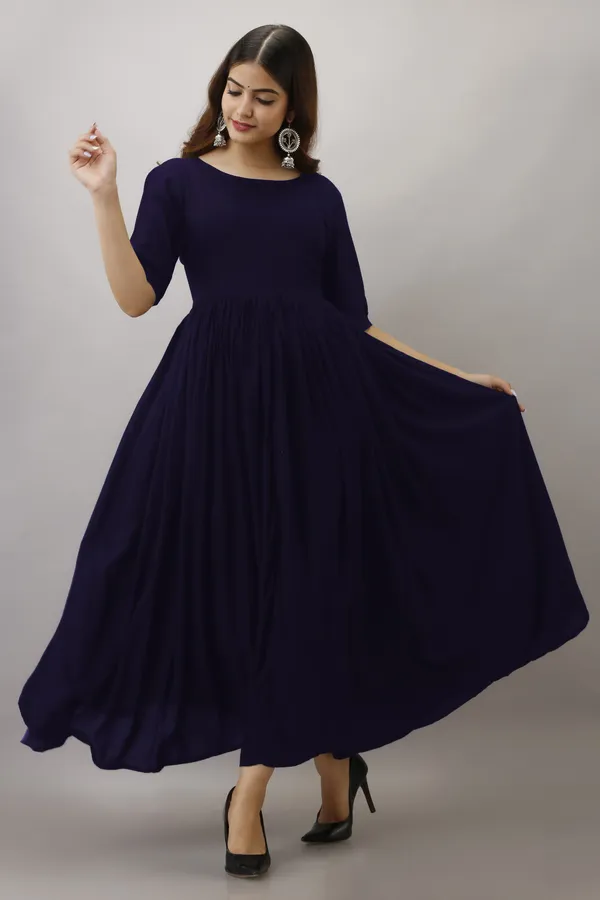 Blue_Plain_Rayon_Anarkali_Kurta_|_Push_Premium_For_Women