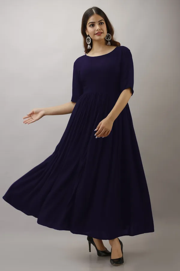 Blue_Plain_Rayon_Anarkali_Kurta_|_Push_Premium_For_Women