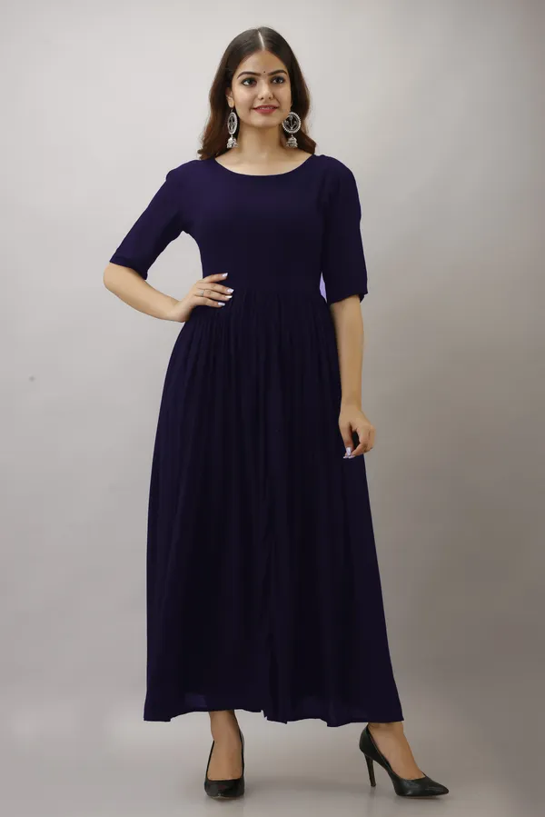 Blue_Plain_Rayon_Anarkali_Kurta_|_Push_Premium_For_Women