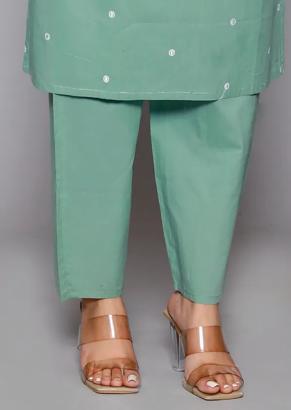 Green_Cotton_Blend_Regular_Kurta_|_Push_Premium_For_Women