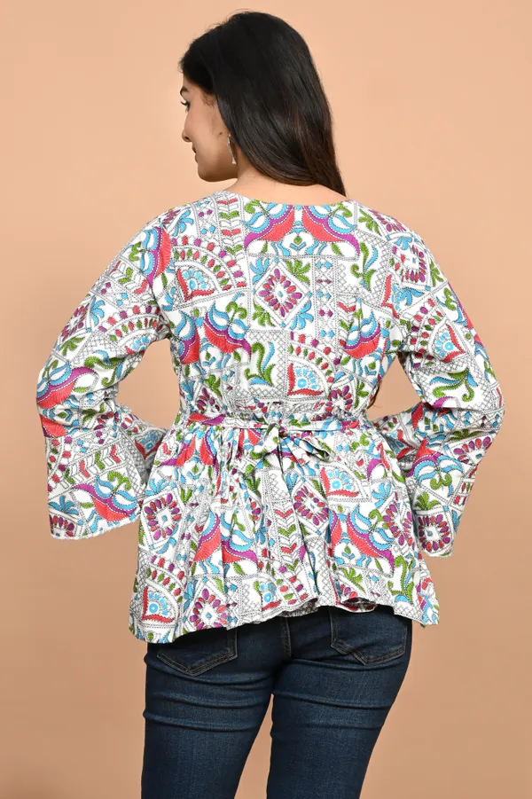 White_Rayon_Kurta_Top/Short_Kurti_For_Women