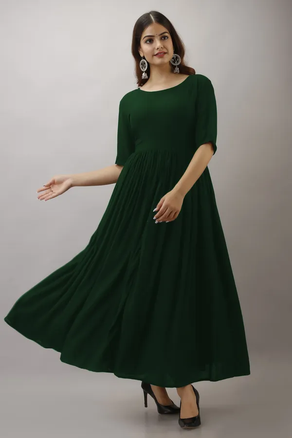 Green_Plain_Rayon_Anarkali_Kurta_For_women