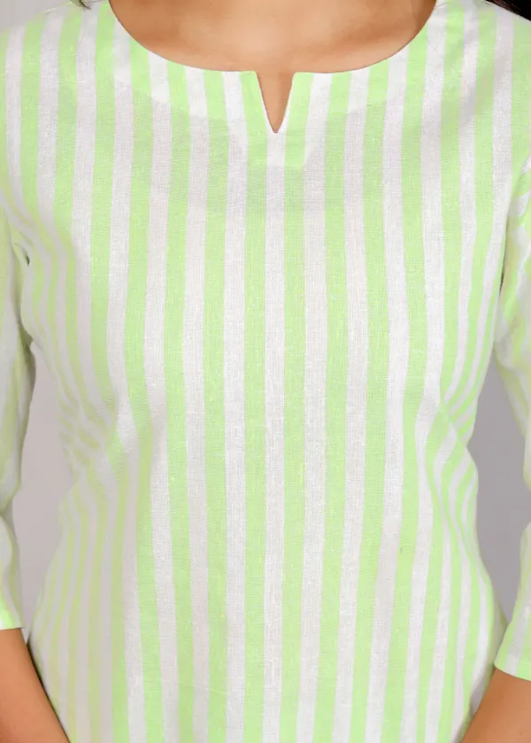 White_Green_Strip_Co-Ord_Set
