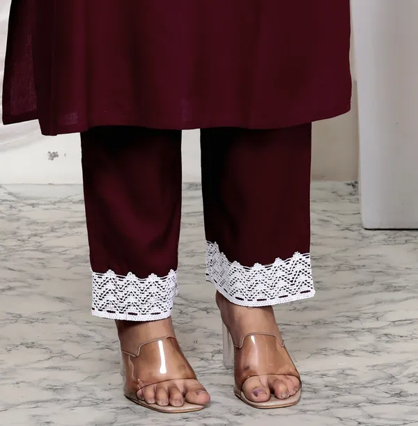 Maroon_Rayon_Ethnic_Kurta_And_Pant_Set_|_Push_Premium_For_Women