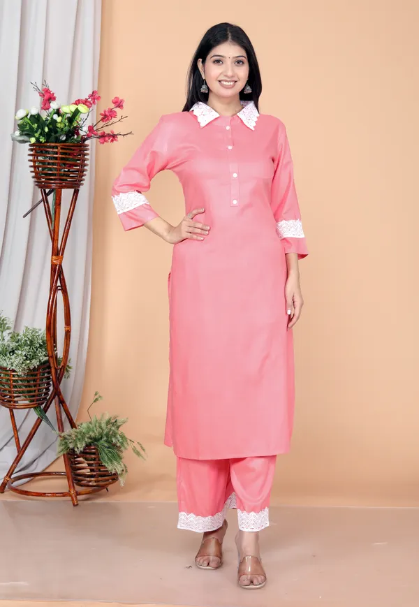 Pink_Rayon_Ethnic_Kurta_And_Pant_Set_For_Women