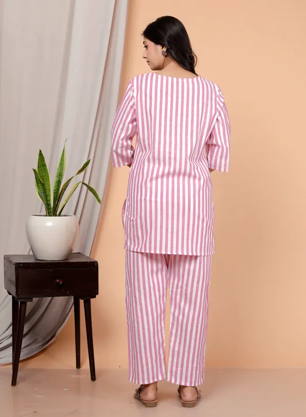 White_Pink_Strip_Co-Ord_Set