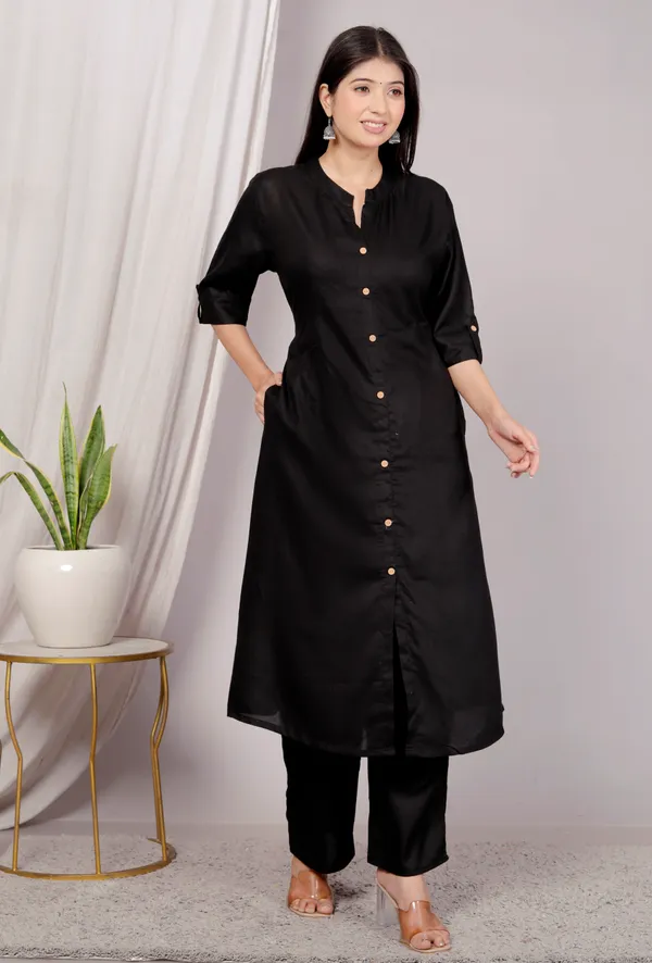 Rayon_Black_Ethnic_Kurta_and_Pant_Set_For_Women
