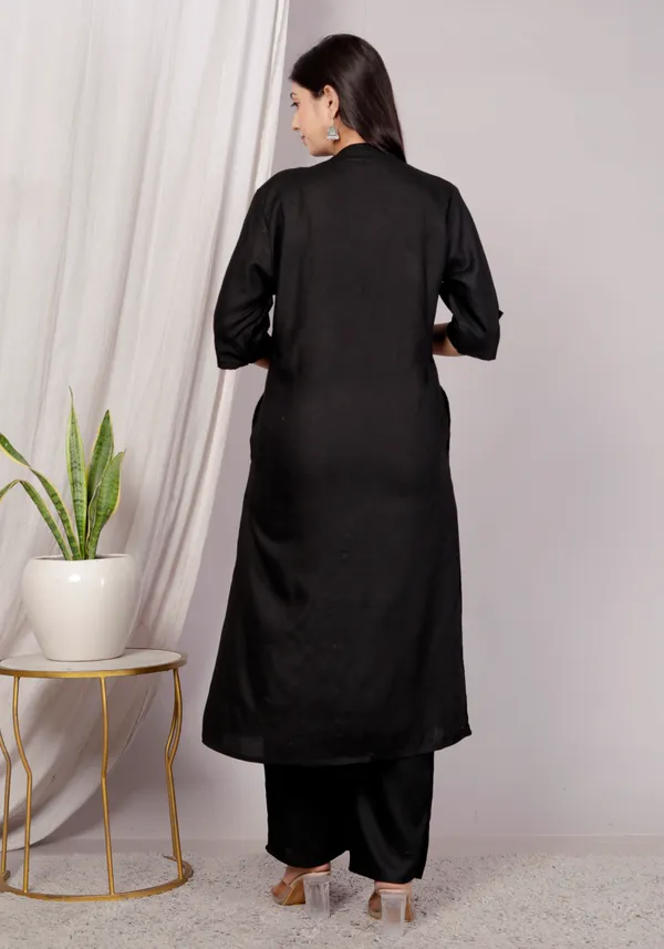 Rayon_Black_Ethnic_Kurta_and_Pant_Set_For_Women