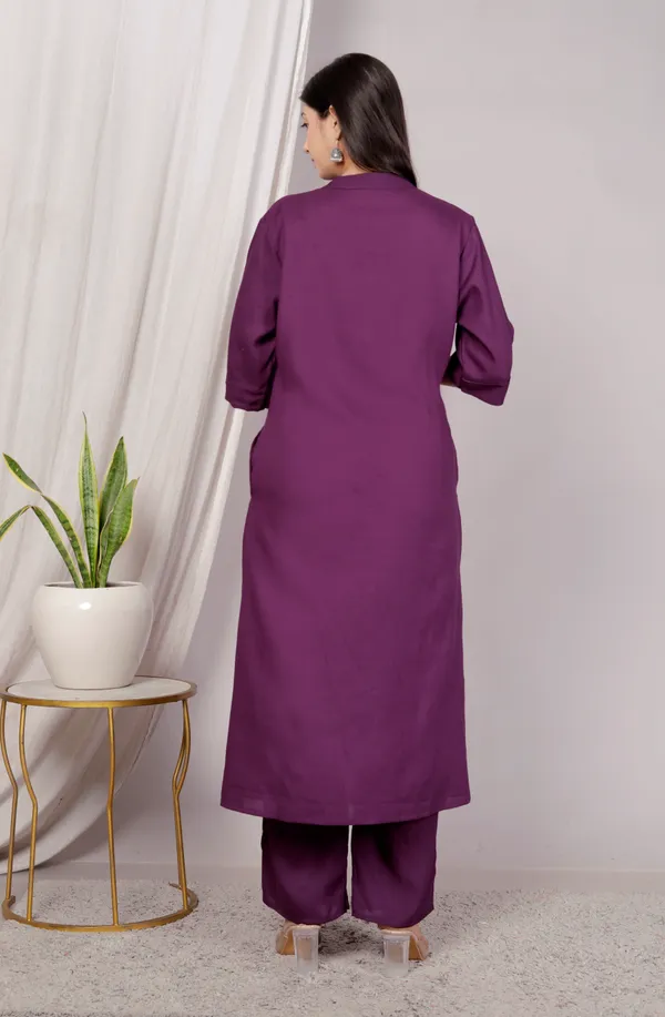 Rayon_Wine_Ethnic_Kurta_and_Pant_Set_For_Women