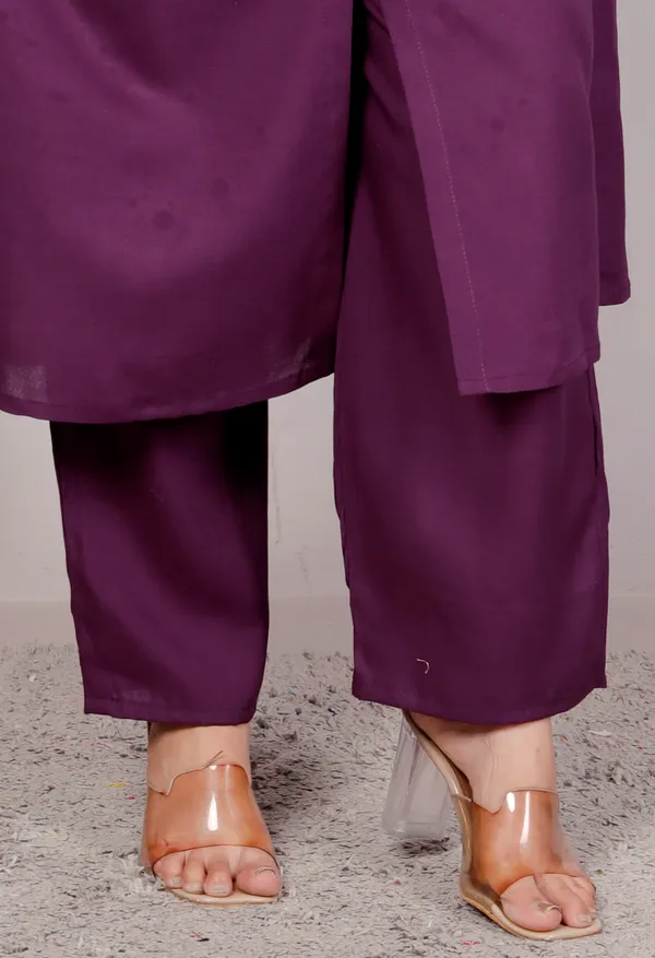 Rayon_Wine_Ethnic_Kurta_and_Pant_Set_For_Women