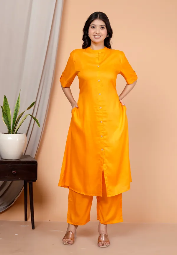 Rayon_Yellow_Ethnic_Kurta_and_Pant_Set_For_Women