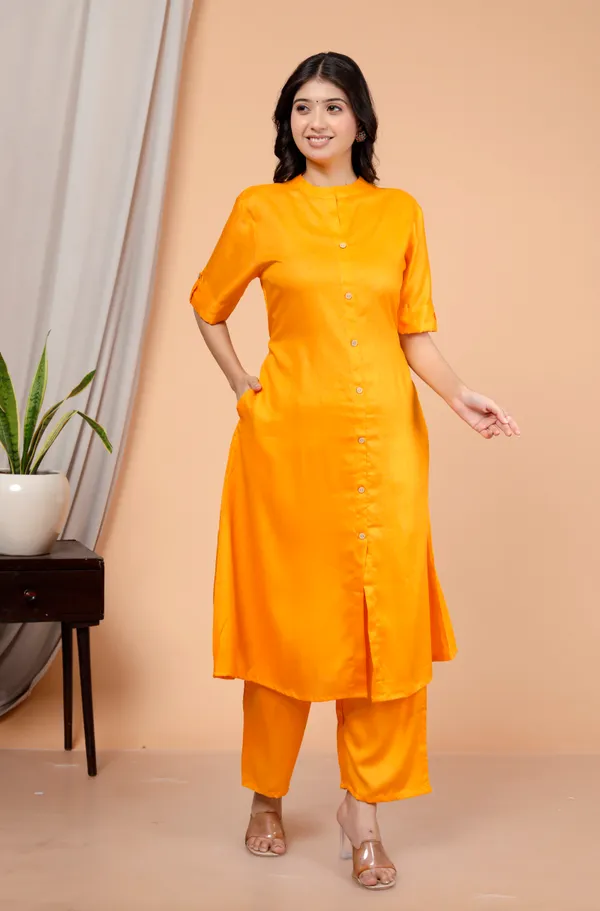 Rayon_Yellow_Ethnic_Kurta_and_Pant_Set_For_Women