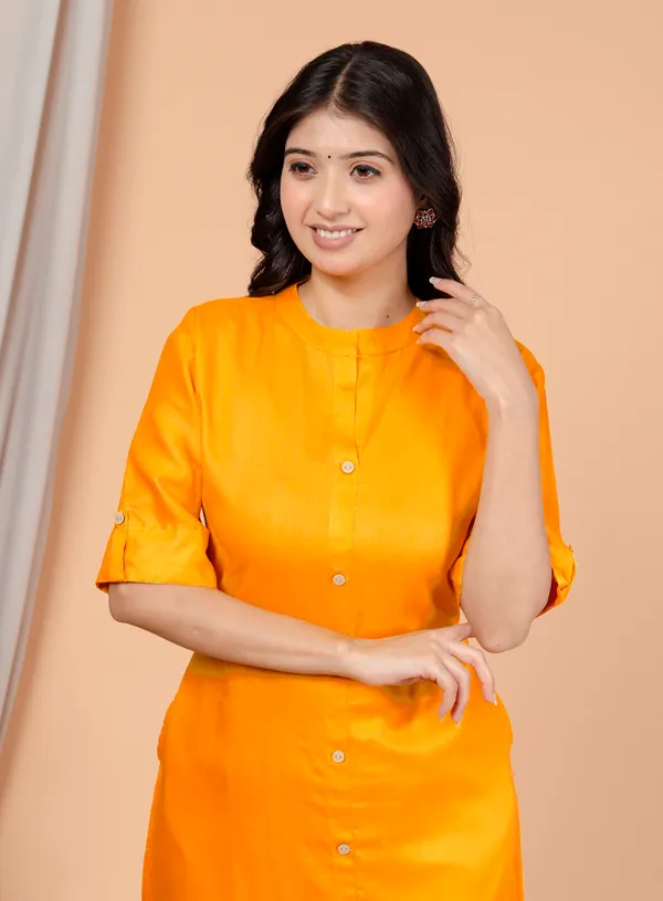 Rayon_Yellow_Ethnic_Kurta_and_Pant_Set_For_Women