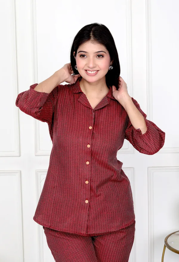Red_Handloom_Cotton_Regular_Co-Ord_Set_For_Women