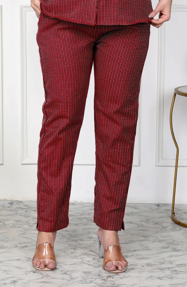 Red_Handloom_Cotton_Regular_Co-Ord_Set_For_Women