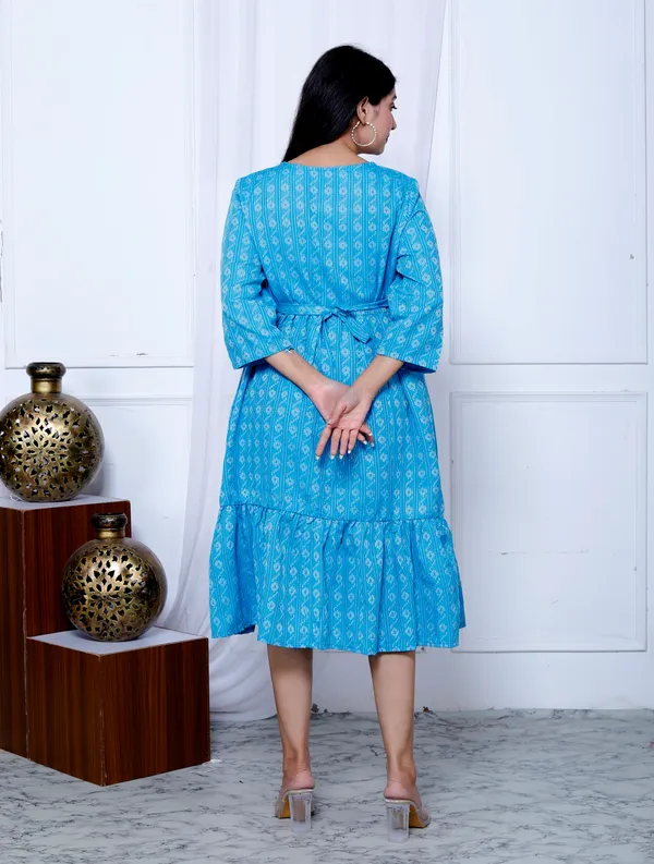 Sky_Blue_Khadi_Cotton_Dress_For_Women