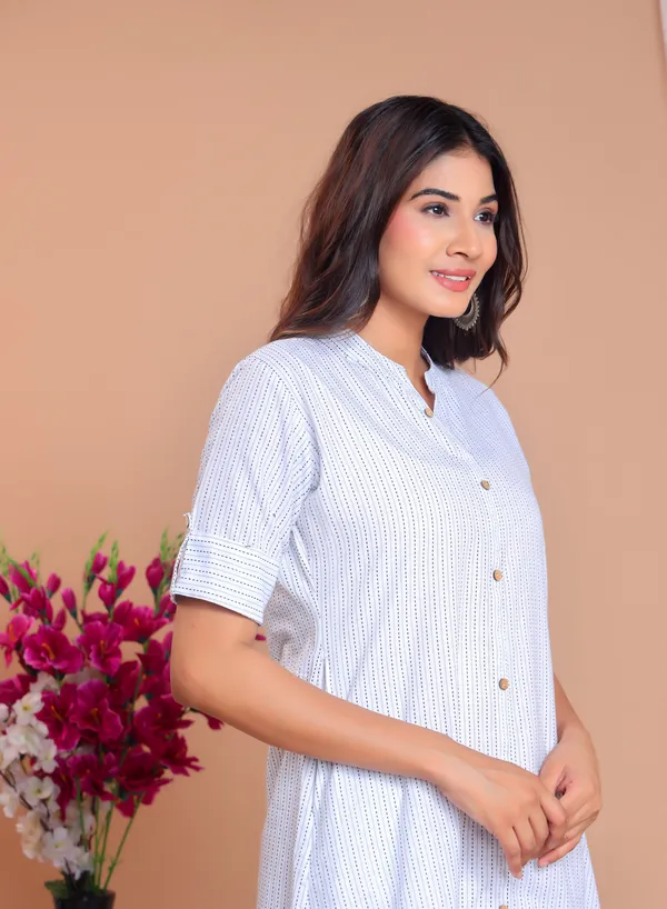 White_Khadi_Cotton_Ethnic_Kurta_And_Pant_Set_For_Women
