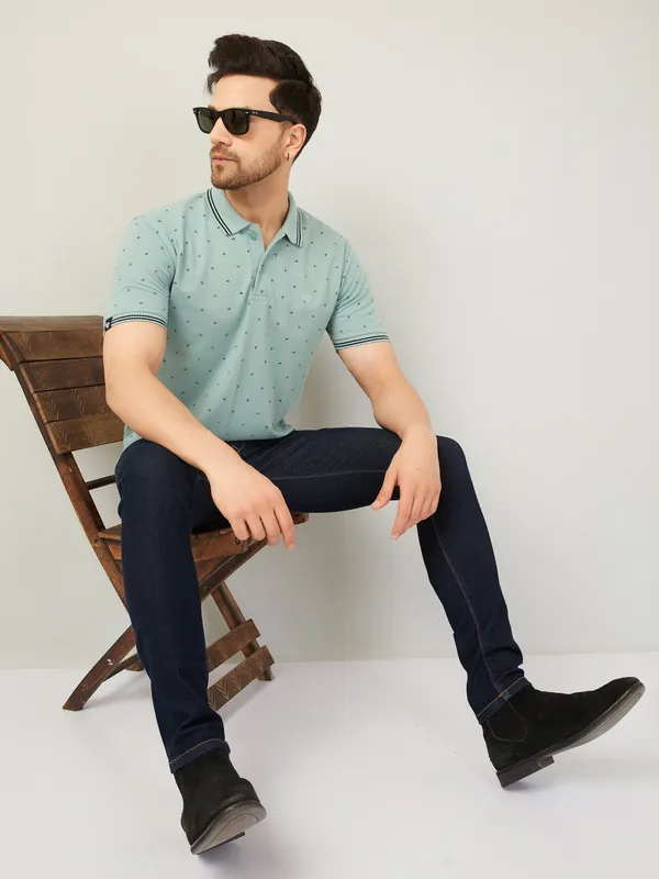 Printed_Men_Polo_Neck_Light_Green_T-Shirt