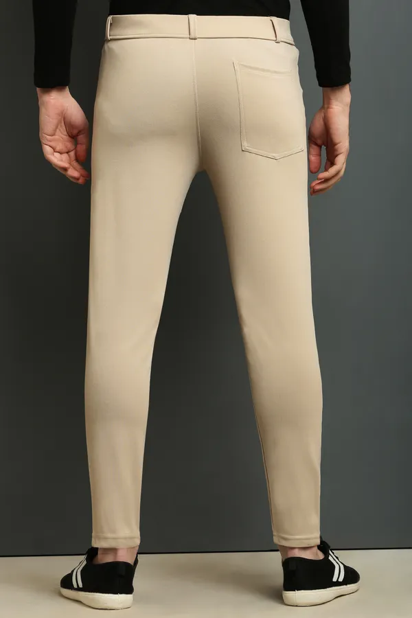 Cream_Slim_Fit_Casual_Formal_Trousers_For_Men