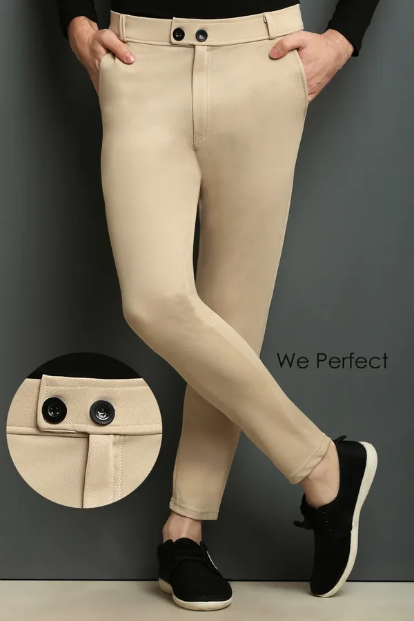 Cream_Slim_Fit_Casual_Formal_Trousers_For_Men