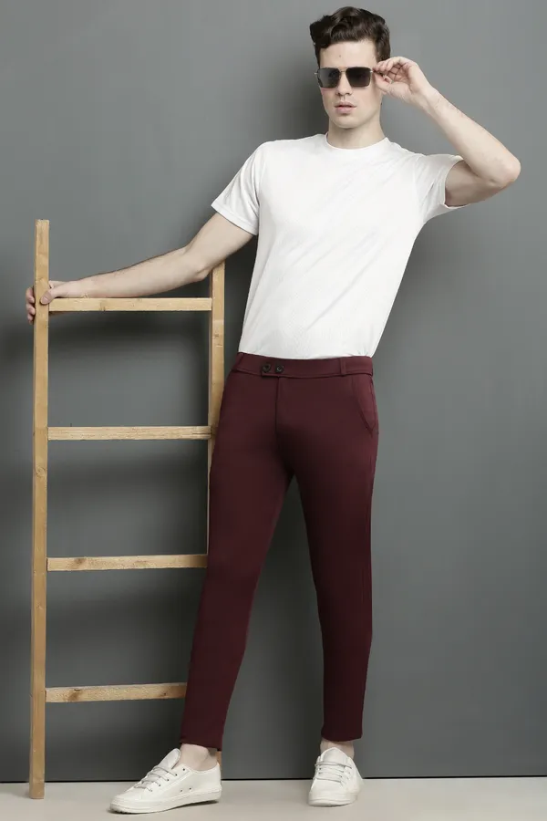 Maroon_Slim_Fit_Casual_Formal_Trousers_For_Men