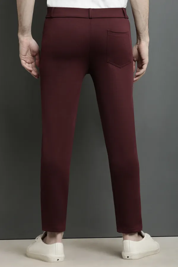 Maroon_Slim_Fit_Casual_Formal_Trousers_For_Men