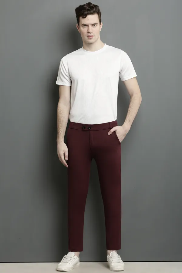 Maroon_Slim_Fit_Casual_Formal_Trousers_For_Men