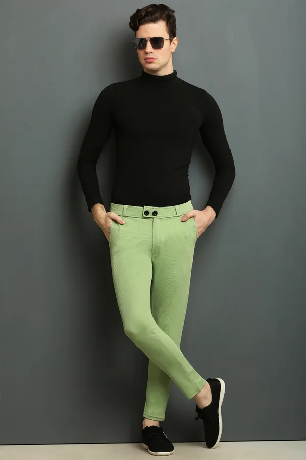 Green_Slim_Fit_Casual_Formal_Trousers_For_Men
