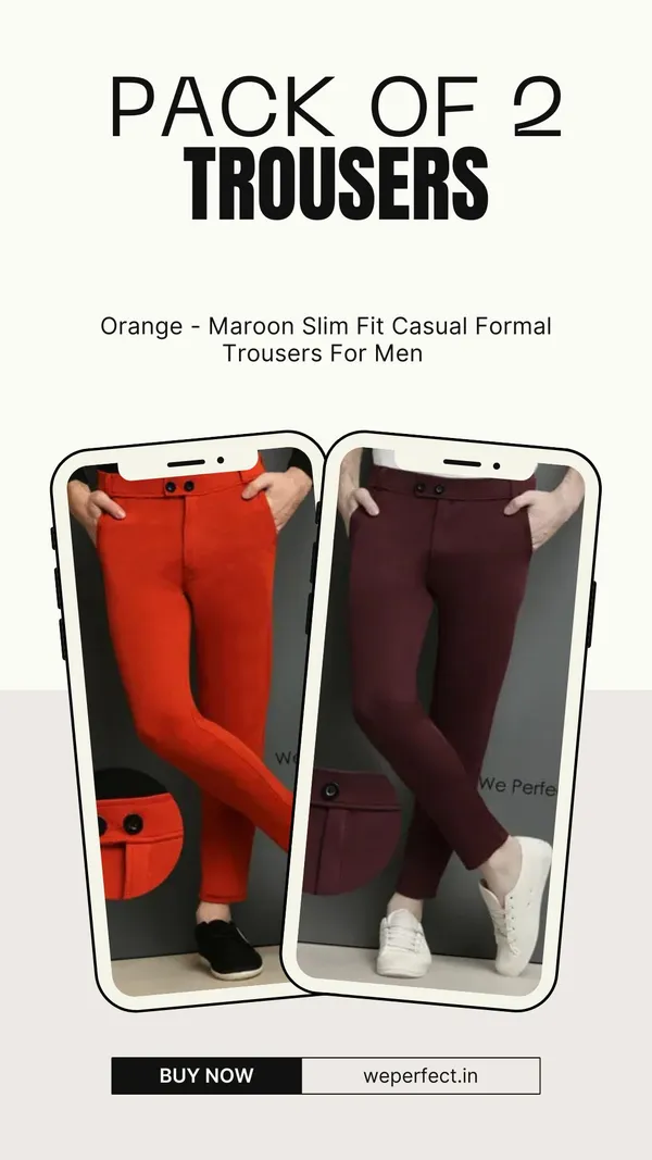 Orange-Maroon_Slim_Fit_Casual_Formal_Trousers_For_Men_(Pack_Of_2)