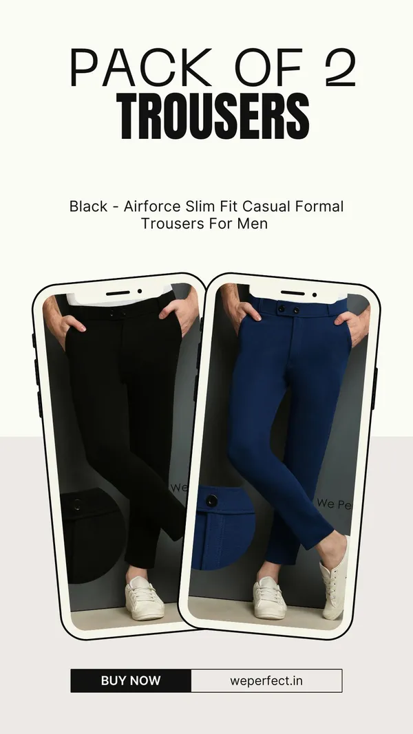 Black-Airforce_Slim_Fit_Casual_Formal_Trousers_For_Men_(Pack_Of_2)