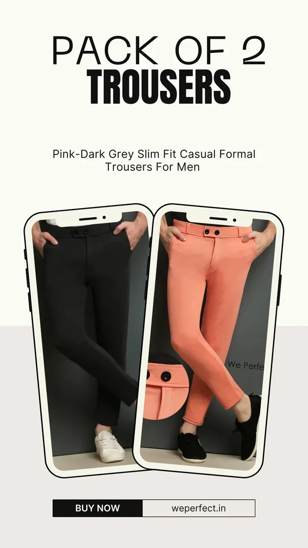 Pink-Dark_Grey_Slim_Fit_Casual_Formal_Trousers_For_Men_(Pack_Of_2)