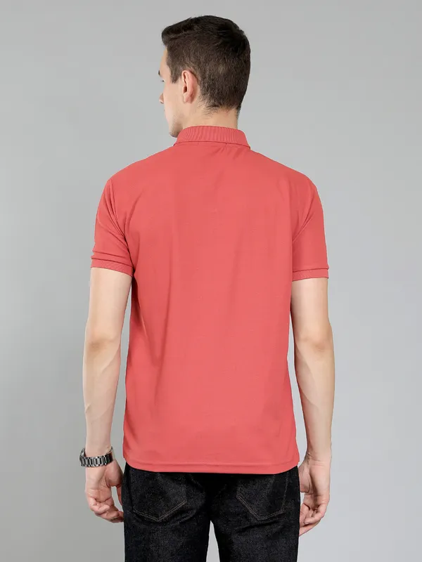 METRONAUT_Self_Design_Men_Polo_Neck_Green,_Red_T-Shirt