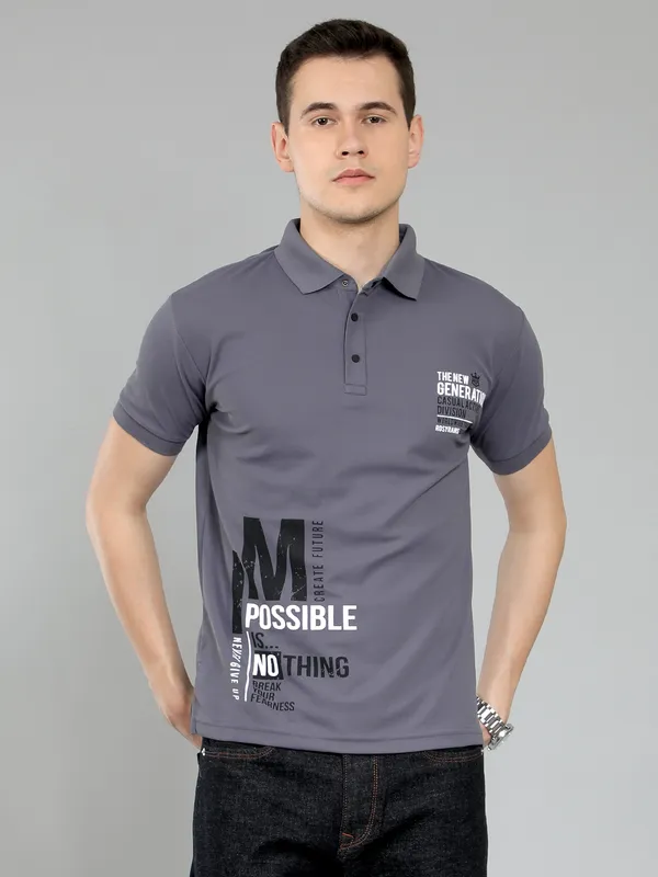 METRONAUT_Typography_Men_Polo_Neck_Pink,_Blue_T-Shirt