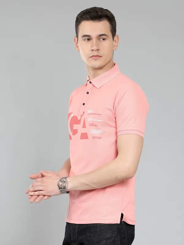 METRONAUT_Self_Design_Men_Polo_Neck_Pink_T-Shirt