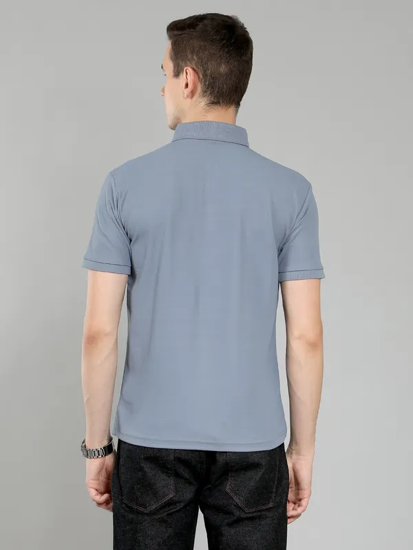 METRONAUT_Self_Design_Men_Polo_Neck_Pink,_Grey_T-Shirt