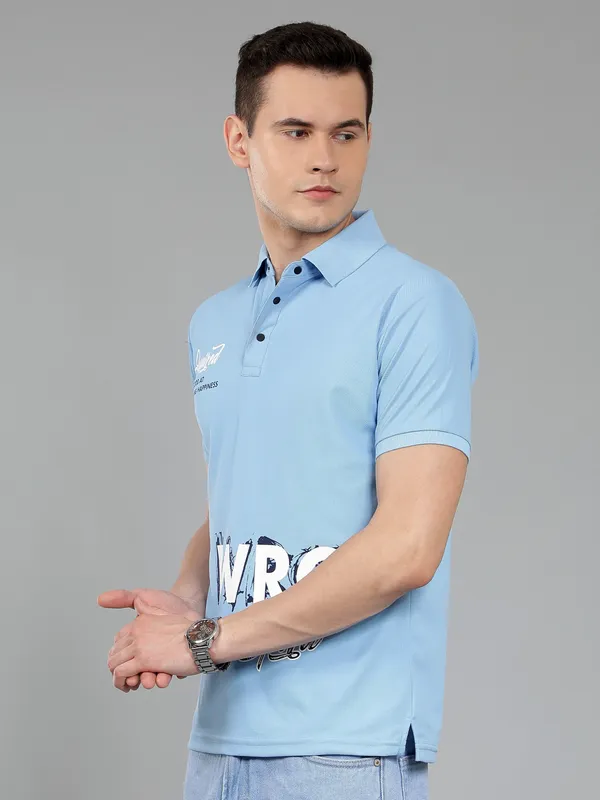 METRONAUT_Striped_Men_Polo_Neck_Pink,_Blue_T-Shirt