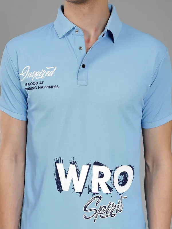 METRONAUT_Striped_Men_Polo_Neck_Pink,_Blue_T-Shirt