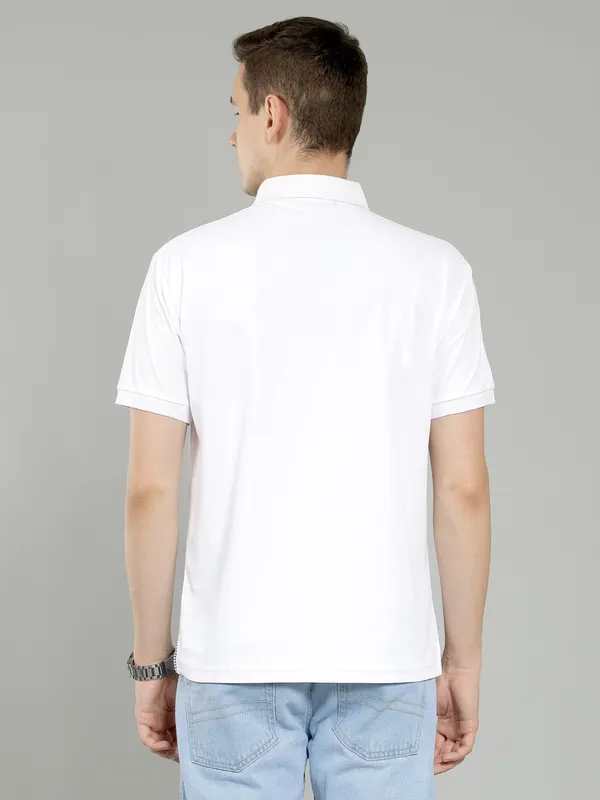 METRONAUT_Striped_Men_Polo_Neck_Pink,_White_T-Shirt