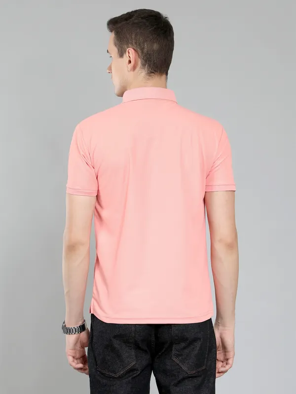 METRONAUT_Striped_Men_Polo_Neck_Grey,_Pink_T-Shirt