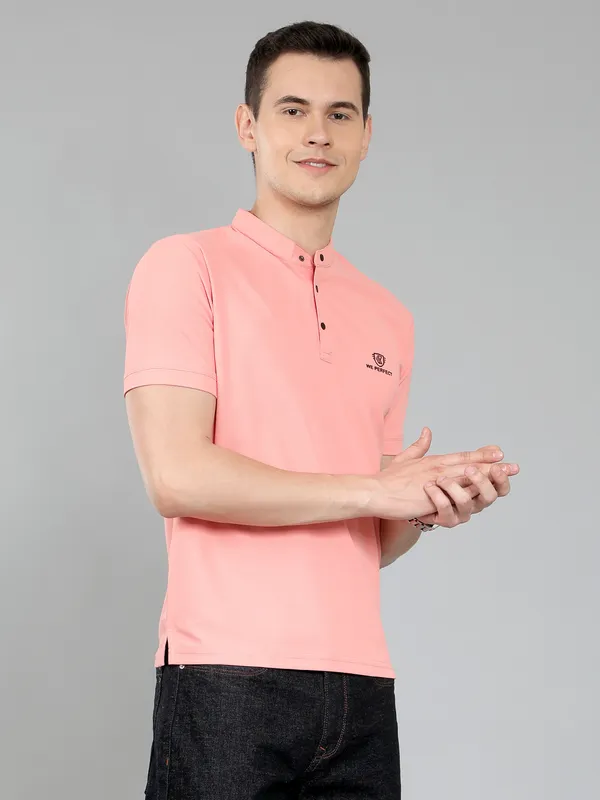 We_Perfect_Solid_Men_V_Neck_Black,_Pink_T-Shirt_-Pack_Of_2
