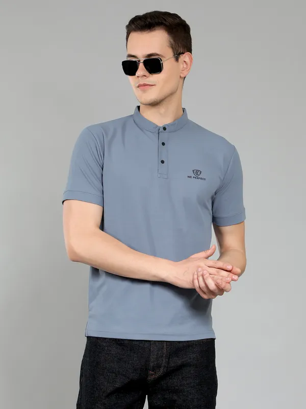 We_Perfect_Solid_Men_V_Neck_Green,_Grey_T-Shirt_-Pack_Of_2