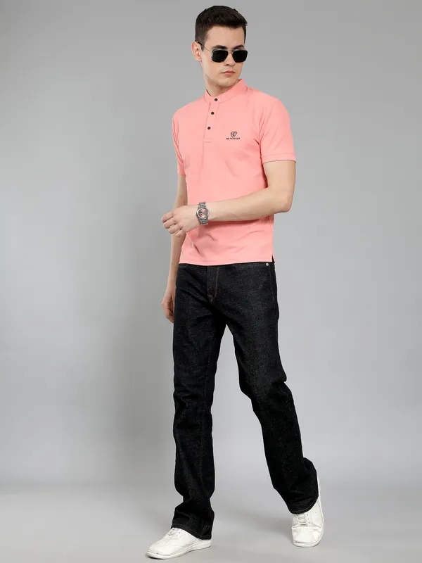 We_Perfect_Solid_Men_V_Neck_Green,_Pink_T-Shirt_-Pack_Of_2