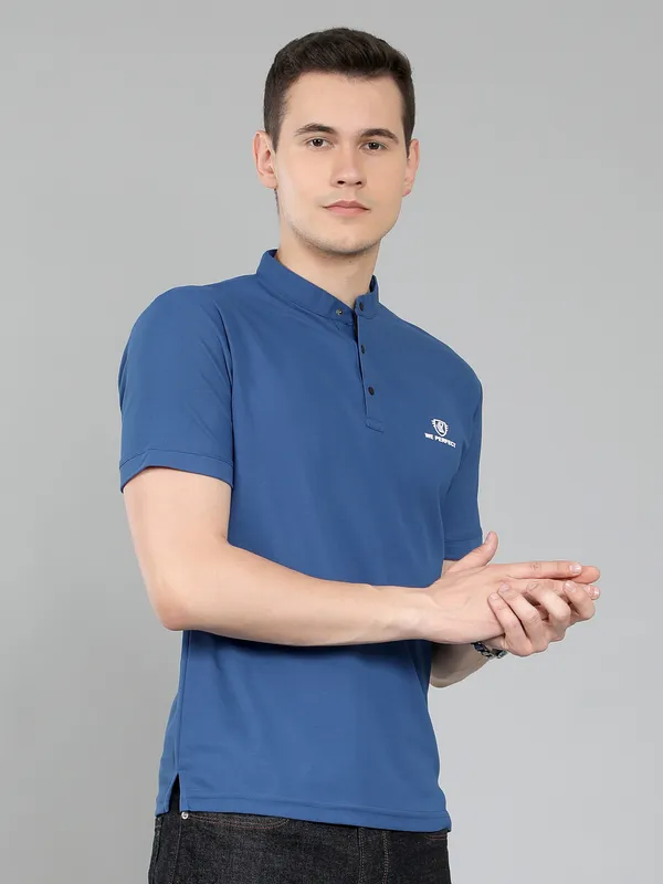 We_Perfect_Solid_Men_V_Neck_Green,_Blue_T-Shirt_-Pack_Of_2